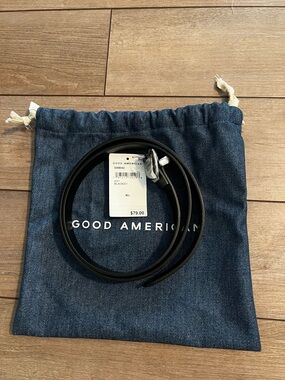 Good American Black Leather Belt